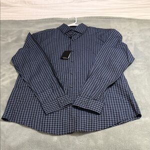 Boss Navy Checkered Casual Men's Shirt
